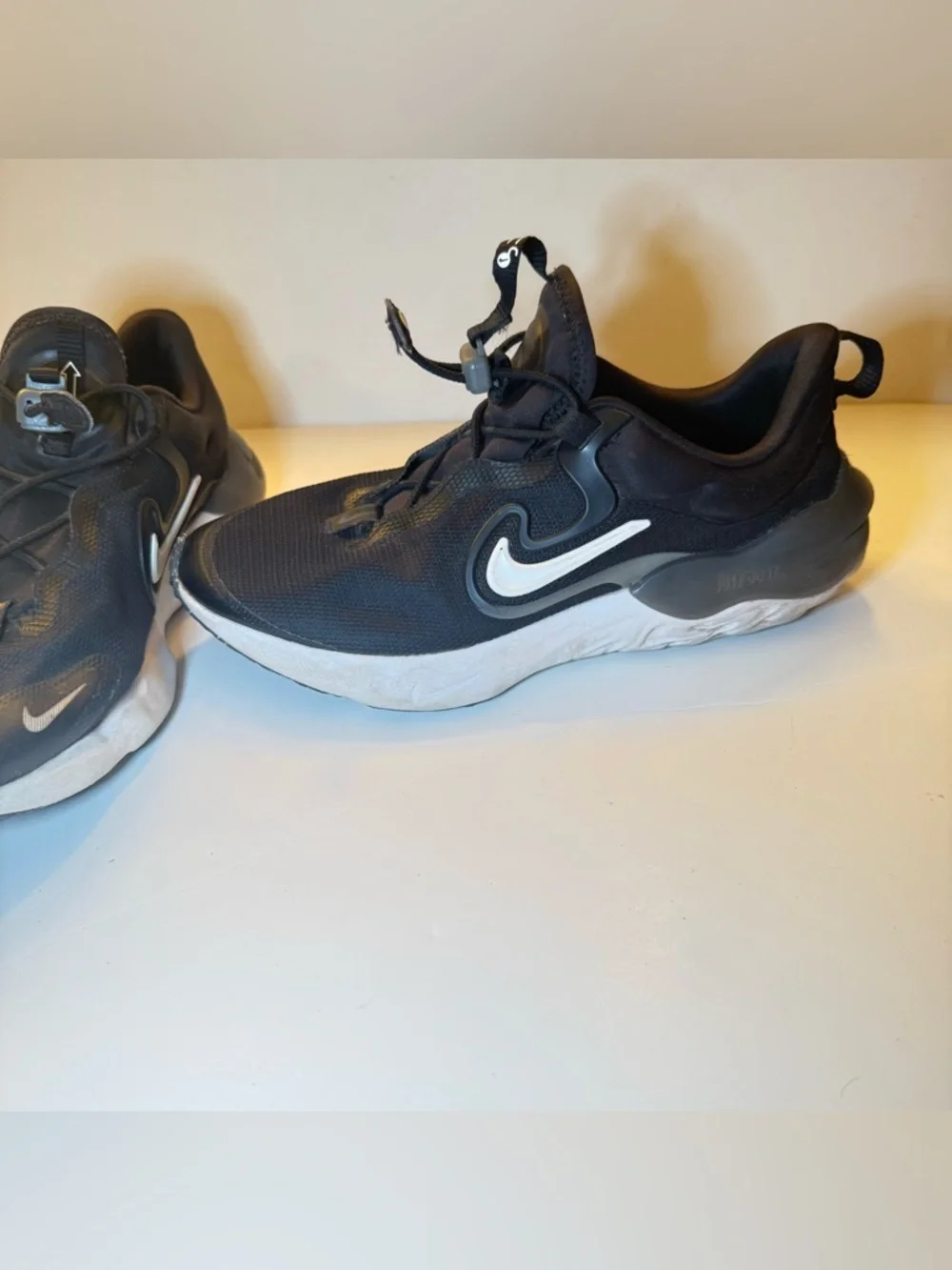 Nike Black and White Athletic Sneakers with Quick-Lace